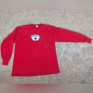 Vtg 90s Alpine Ski Patrol Est 1978 Long Sleeve Shirt Mens XL Red Graphic WI RARE
